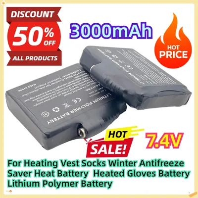 For Heating Vest Socks Winter Antifreeze Saver Heat Battery Heated Gloves Battery 7.4V 3000mah