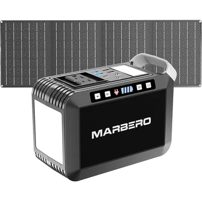 MARBERO 148Wh Solar Generator with Panels Included, 200W Portable Power Station with Solar Panel