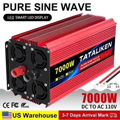 Pure sine wave inverter high power 4000-8000W home portable with digital display 12V60HZ