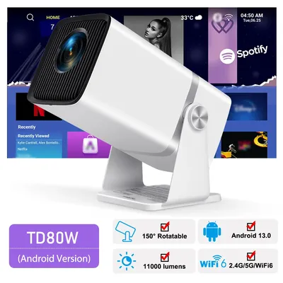 4K Full HD Projector FHD TD80W Android WiFi 3D Home Theater TD80 Portable Beam Projector Meeting