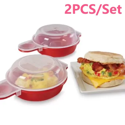 2Pcs Easy Eggwich Microwave Egg Cooker Hamburg Pancake Omelet Maker Kitchen Baking Tools 1 Minute