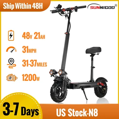 1200W Electric Scooter 48V 21AH Max Speed 50KM/H 11 Inch Tires Dual shock absorption City Commuter