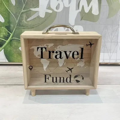 Money Saving Box Coin Saver Wooden Money Bank With Clear Window Reusable Cash Savings Case For