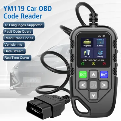 YM119 Multi-language Clear/Erase Codes Work for all cars Car Auto Diagnostic Tool OBDII Scanner OBD2