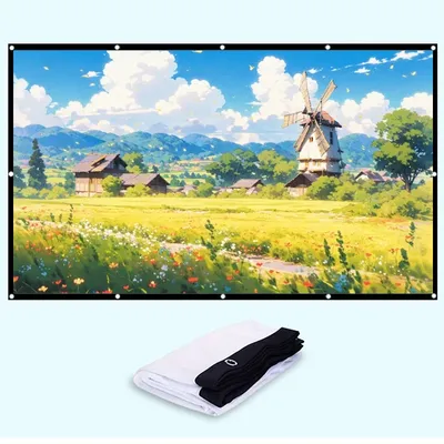 4K HD outdoor home theater projection screen,100-120-150inch portable, foldable and washable,