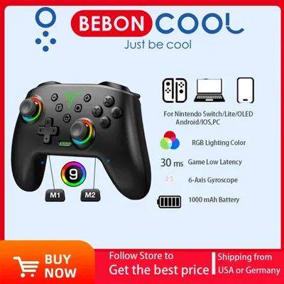 BEBONCOOL Wireless Gaming Controller for Nintendo Switch OLED Lite Android IOS Mobile Phone Wired PC