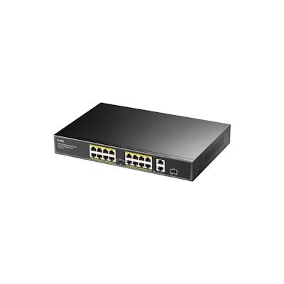 CUDY FS1018PS1 16-Port 10/100M PoE+ Switch 2 Gigabit Uplink 1 SFP Port 200W Image