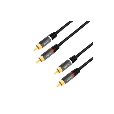 LogiLink Stereo Cinch Audio Kabel, 2 x 2 Cinch Stecker, 1m 1 Stück Image