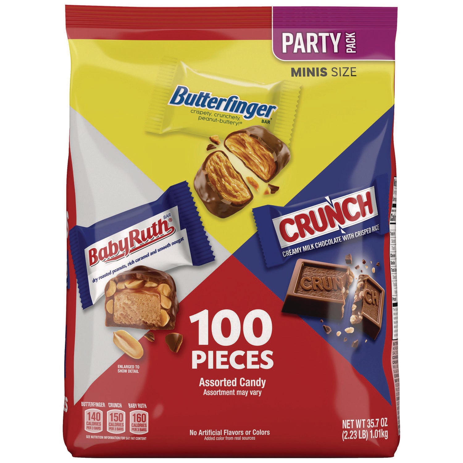 Butterfinger Assorted Party Candy Pack Mini, Chocolate, 35.7 oz Bag, 100 Pieces (GRR22002356) Case of 100 Butterfinger® Candy, Gum & Mints