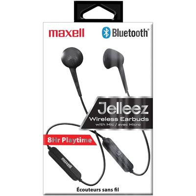Maxell JELLEEZ WRLS BT EARBUD BLK 8HR PLAY MIC SOFT RUBBER FIT (MAX198018) Each Maxell® Earset