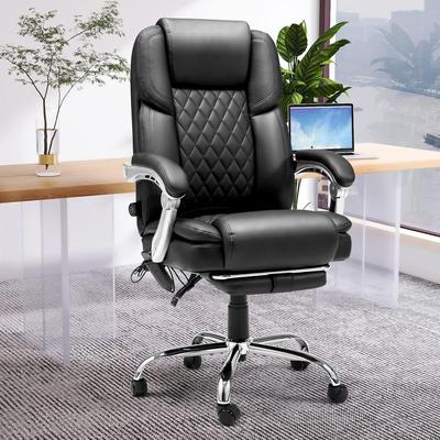 EROMMY Ergonomic Heated Massage Office Chair with Lumbar Support, Reclining Backrest, 2/4/6-Point Massage - N/A