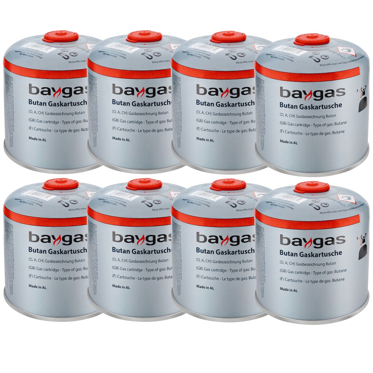 8 x Butangas Schraubkartusche 500g EN417 Gaskartusche Image