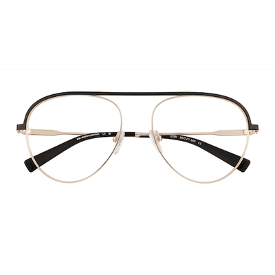 Unisex s aviator Black Gold Metal Prescription eyeglasses - Eyebuydirect s Kori