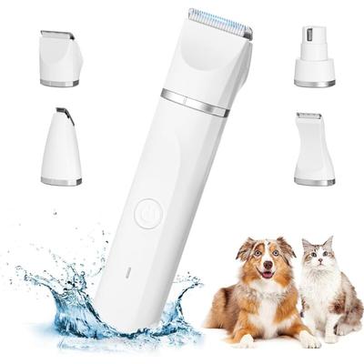 Memkey - Professionelle 4-in-1-Hundeschermaschine: Leise Hundeschermaschine, IPX7-wasserdichte,