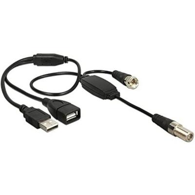 Hf Kabel f - f Bu/St +usb a Stecker Phantomspeisung (13006) - Delock