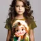 Abbigliamento per bambini t-shirt per ragazze manica corta bambini Top Casual Cartoon Animals stampa