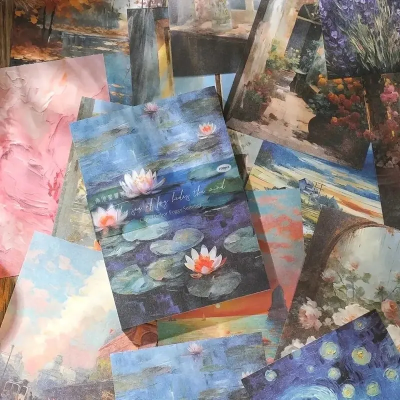 100 Blatt Vintage Scrap book Papier nicht klebrige Materia Papier packung Briefpapier DIY Handwerk Notizbuch dekorative Junk Journal Lieferungen Image