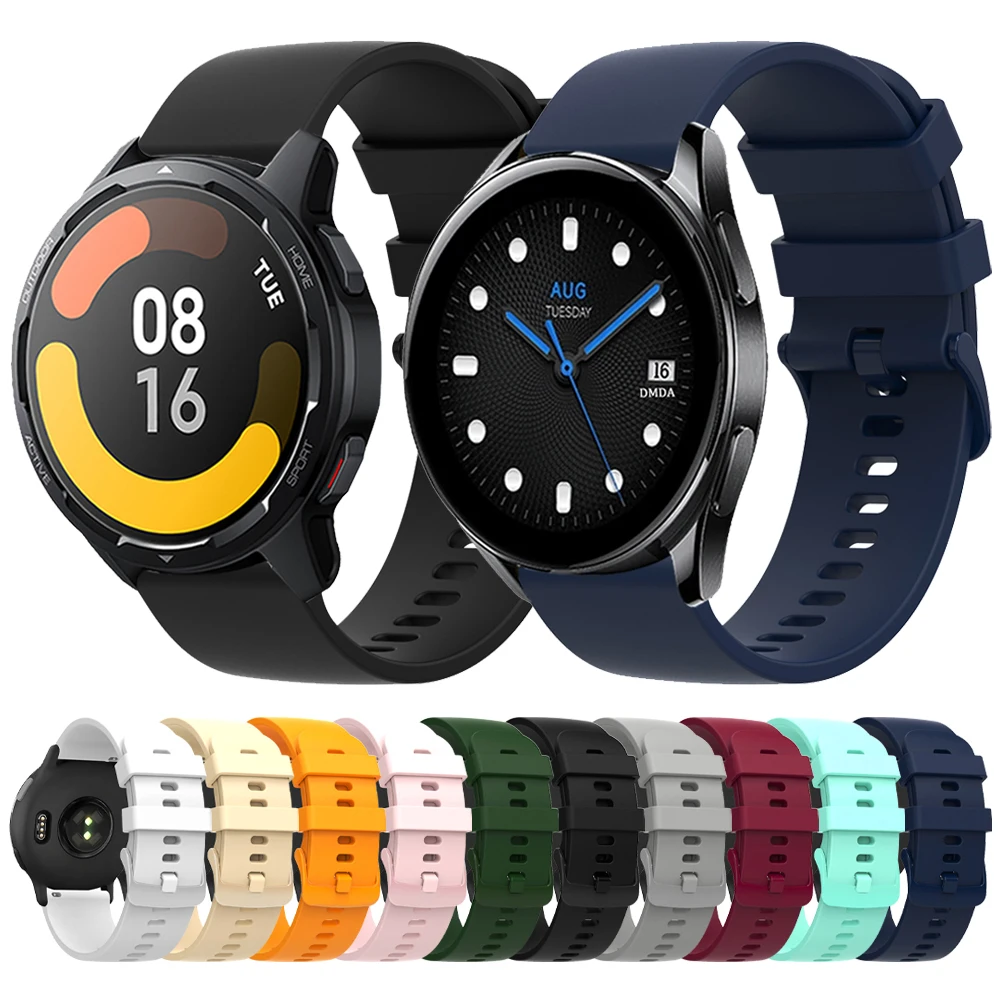 Sportliches weiches Silikonarmband für Xiaomi Watch Color 2 Smartwatch-Bänder Mi Watch S3 S2 S1 Pro Ersatzarmband 20 mm 22 mm Armband Image