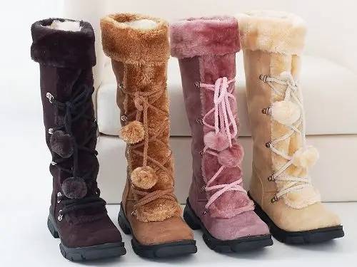 Frauen Pelz Stiefel Damen Winter Schuhe Frau Zipper Casual Knie Stiefel Warm Halten Schnee Stiefel Schwarz Große Größe dse3