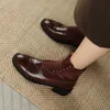HEIßER VERKAUF Herbst/Winter Frauen Stiefel Split Leder Schuhe für Frauen Runde Kappe Blockabsatz Schuhe Schafe Wildleder Rohr niet Stiefel Frauen