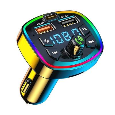USB-Autoladegerät, Schnellladefunktion, Bluetooth 5.0, FM-Transmitter, USB Typ C, 65 W, Auto-Schnellladefunktion, Bluetooth-FM-Transmitter, Musik-Player Image