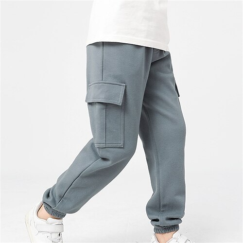 kinderkleidung Mädchen Hose Feste Farbe Strassenmode Tasche Schulanfang 4 Jahre Frühling Schwarz Weiß Rosa Image