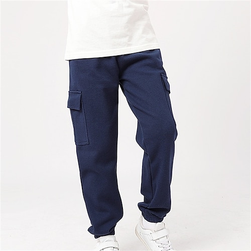 kinderkleidung Mädchen Hose Feste Farbe Strassenmode Tasche Schulanfang 4 Jahre Frühling Schwarz Weiß Rosa Image