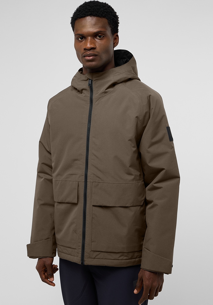 Funktionsjacke JACK WOLFSKIN "TEMPELTOR JKT M", Herren, Gr. M (50), braun (cold, coffee), Hauptmaterial: 100% Polyester; Futter: 100% Polyester (recycled); Füllung: 100% Polyester (recycled), Jacken Funktionsjacke