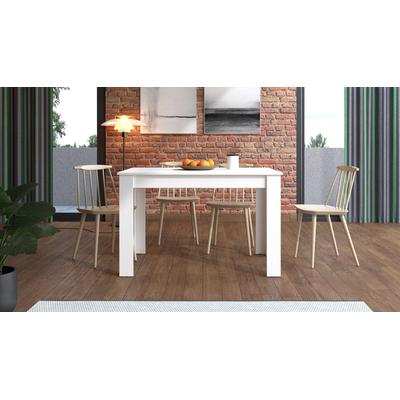 Esstisch HOME AFFAIRE "Hamar Esszimmertisch 120x80, Weiß oder Eiche Holz Küchentisch", weiß (opaque weiß), B:120cm H:77cm T:80cm, Tische, Verlängerbar durch Einlegeplatte, max. Breite 160 cm Image