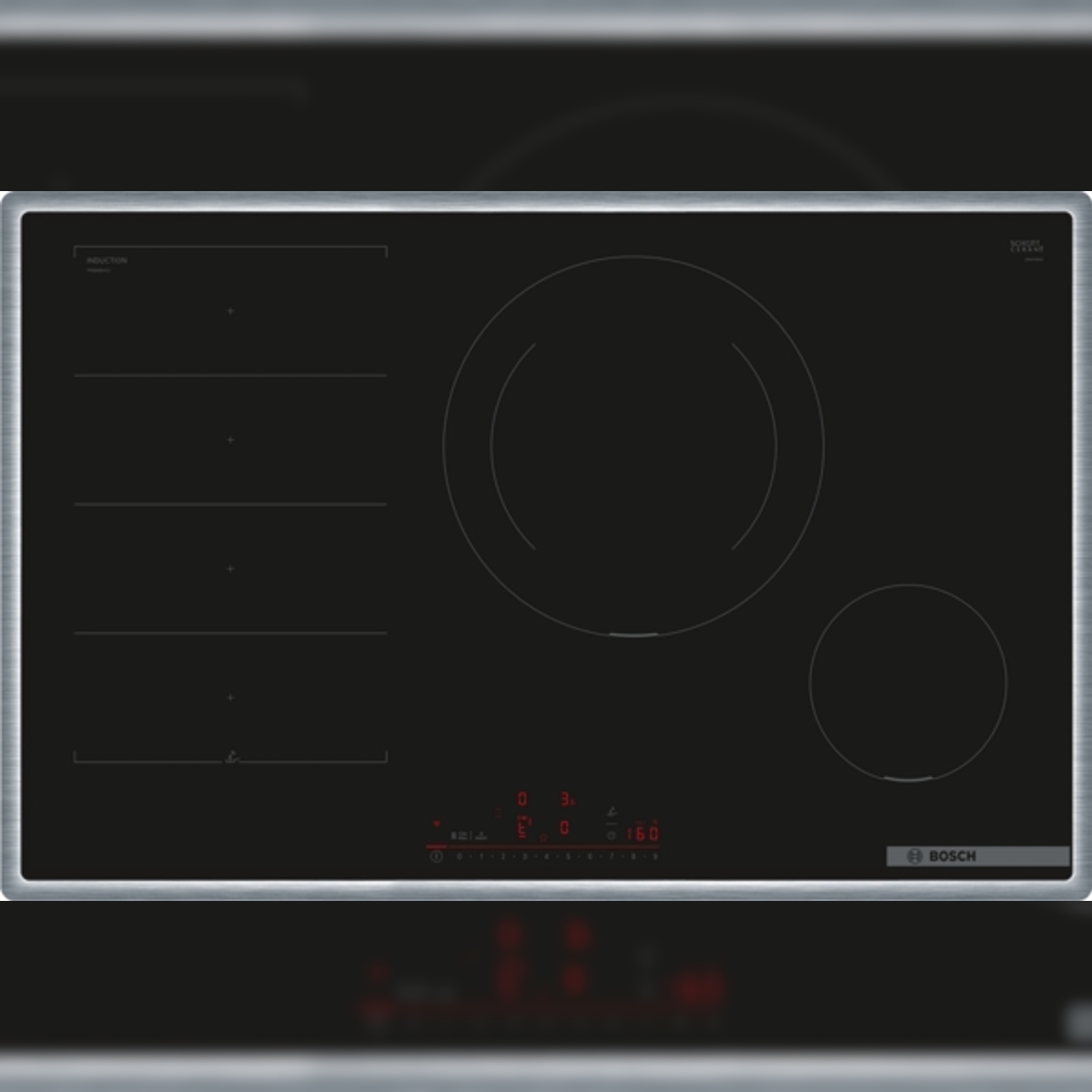 Bosch Serie 6 PXE845HC1E Induktionskochfeld, 80 cm, Schwarz, Mit Rahmen aufliegend Image