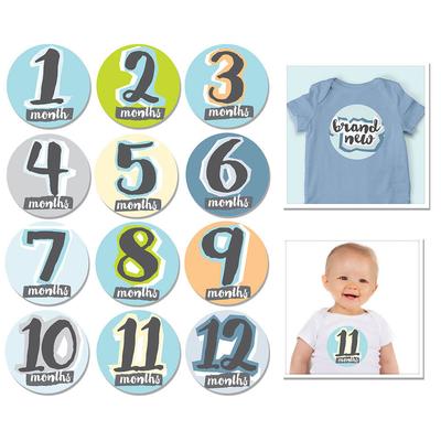 Sticky Bellies Hello, Baby Stickers - Newborn to 12 Months - Boy