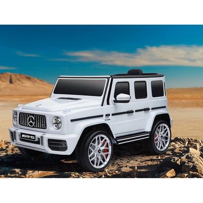 12V Mercedes-Benz G63 Ride-On Car for Kids with Parental Remote, USB, Music, and Quake-Proof Wheels