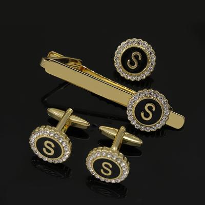 TEMU 4pcs Men' Tie , Cufflinks, And Brooches 26 In Alloy