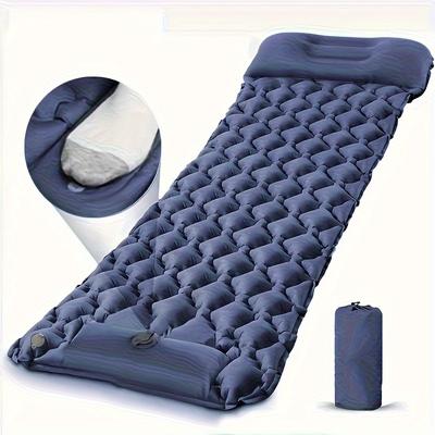 TEMU New Outdoor U-shaped Checkered Sleeping Mat, Camping Inflatable Mattress, Tpuf Moisture-proof Mat, Ultra Cushion Suitable For Hiking Image