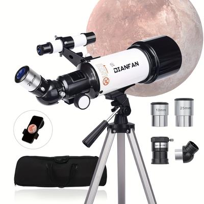 TEMU Telescope Astronomy, Telescopes For Adults, 70mm Aperture Refractor Telescope For Beginners With Telephone Adapter, Az Mount And Tripod For Observing Planets And Moon