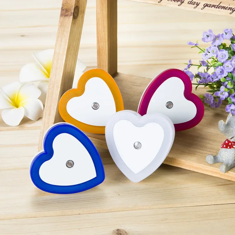 LED Nacht Lichter Herz-förmigen Drahtlose Sensor EU/Us-stecker Nacht Ligh Schlafzimmer Wohnzimmer Baby Zimmer Beleuchtung energiesparende Licht Image