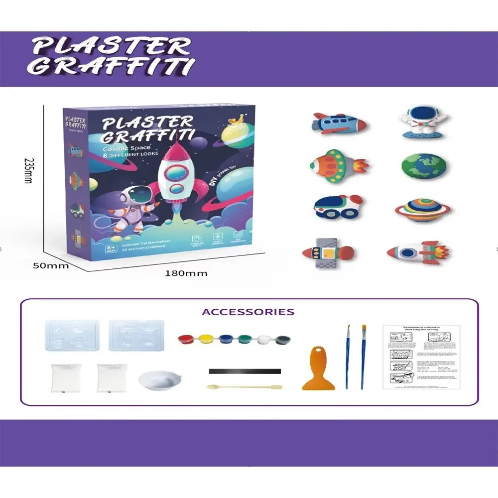 DIY Gips gemalt Puppe weiß Embryo Malerei Färbung Kit Kind Dinosaurier Spielzeug, Geburtstags geschenke für Jungen Mädchen für Kinder ab 3 Jahren Image