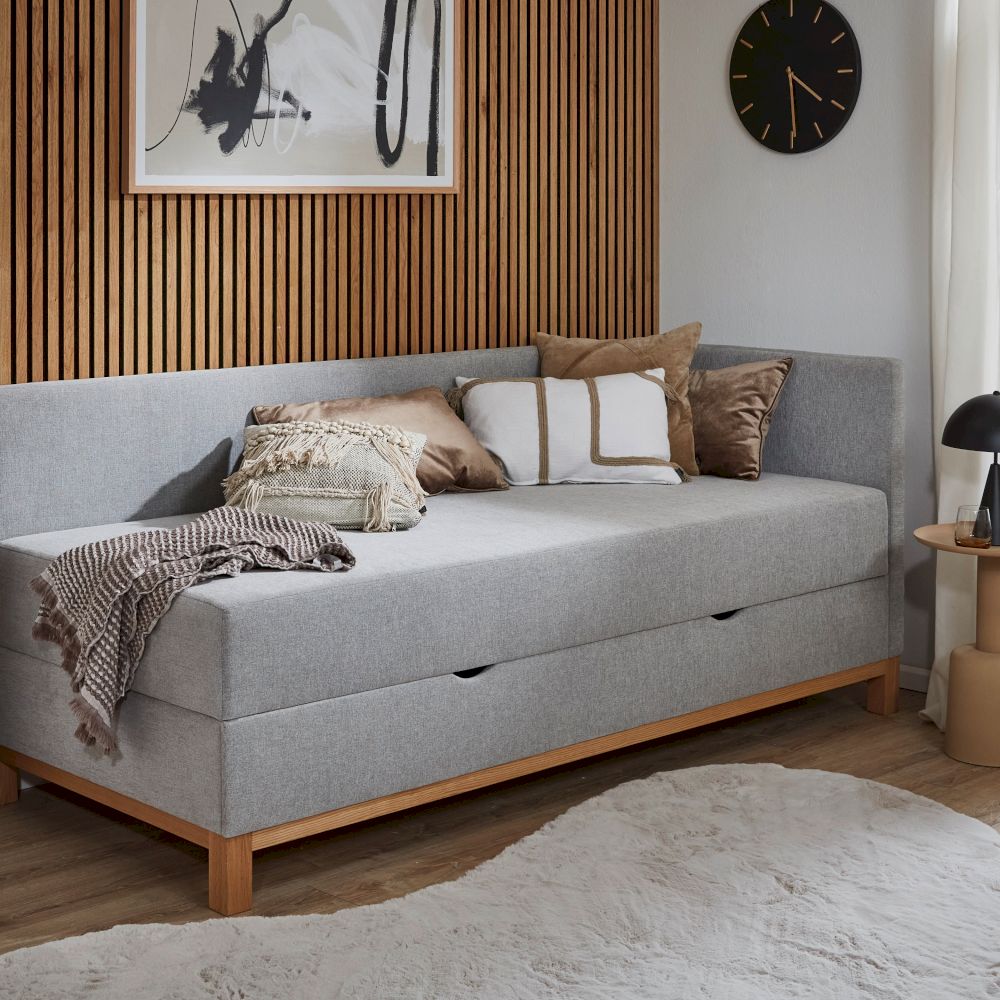 meise.möbel »Santos« Polsterbett inkl. Bettkasten 140x200 cm / hellgrau