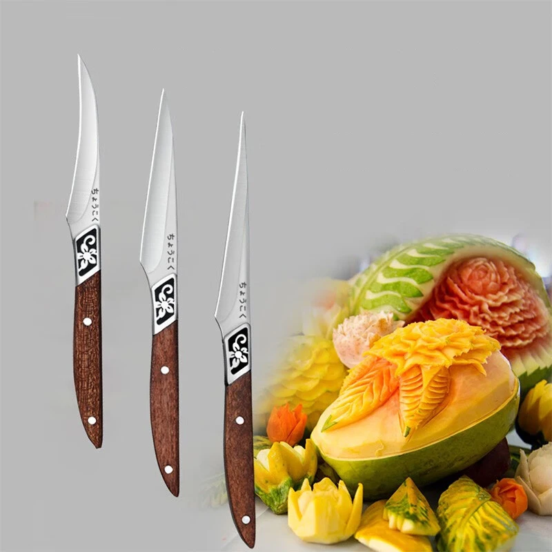 Neues Food Carving Messer Edelstahl Chef Carving kompletten Satz von profession ellen Obst platte Rettich Carving Messer Set Image