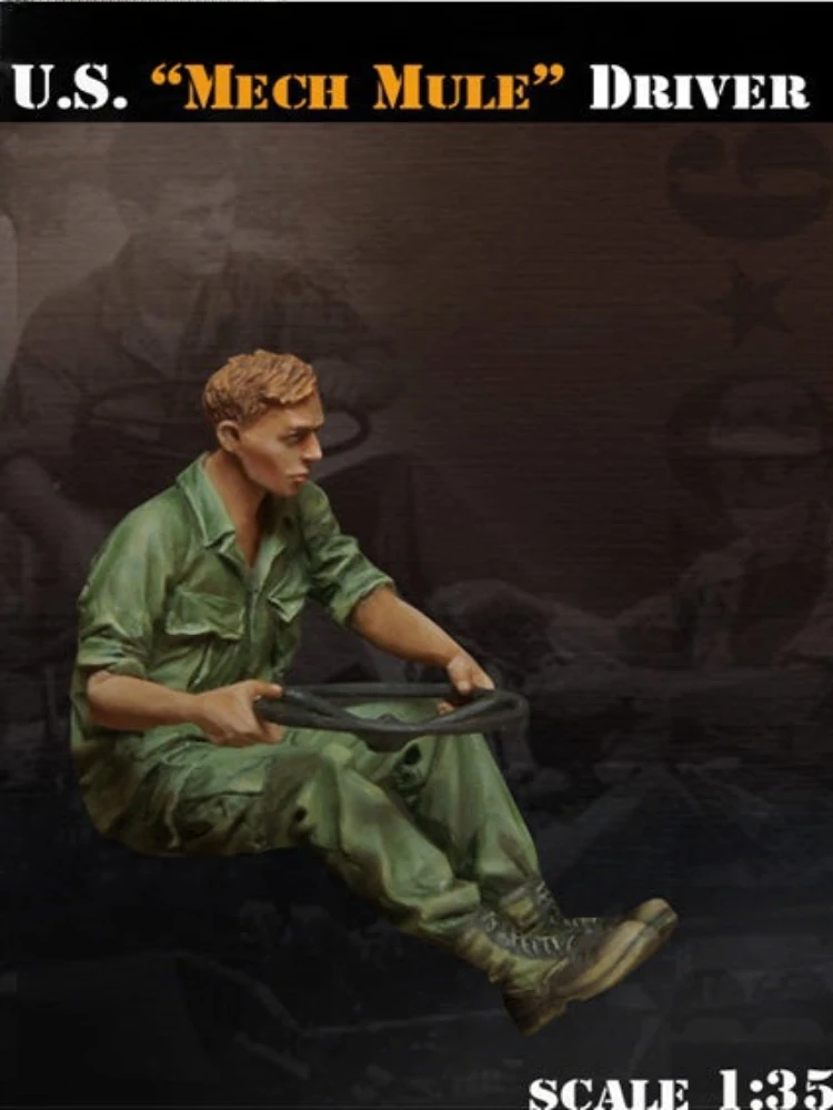 1/35 Resin Character Unbemalter Modellbausatz, amerikanischer „Mech Mule“-Treiber unmontiert und unbemalt GK, 1109R Image