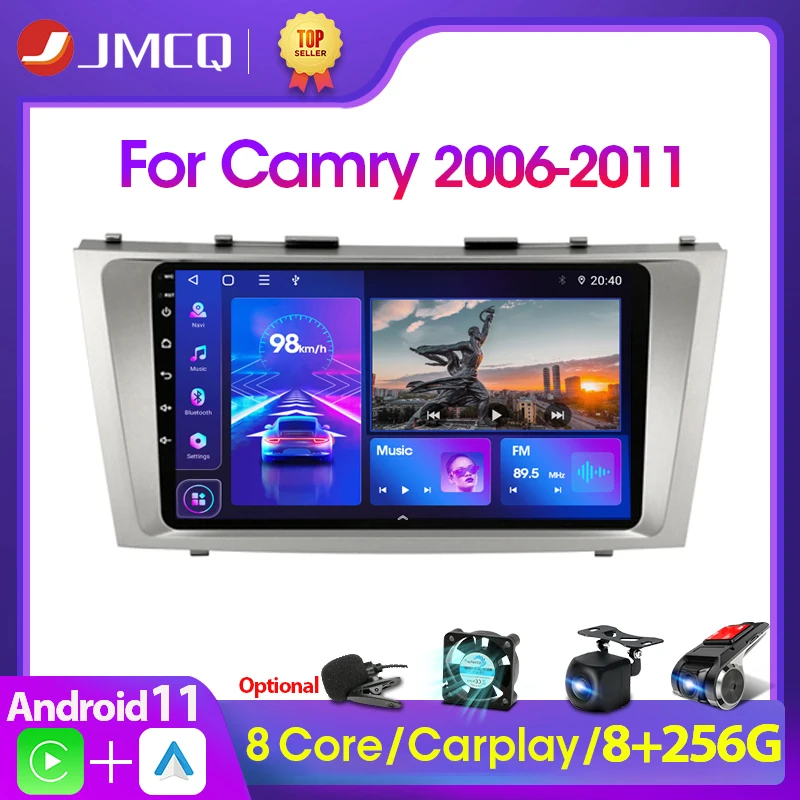 Jmcq android 11 4g dsp carplay autoradio multimidia video player navigation gps für toyota camry 40 50 2012-2015 2 din dvd