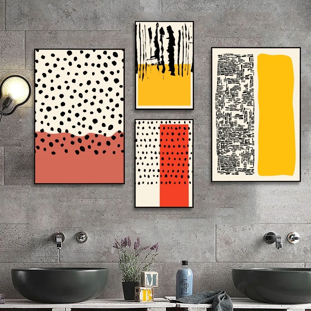 Mitte des Jahrhunderts moderne Farb blöcke Linie Poster Kraft Club Bar Papier Vintage Poster Wand kunst Malerei Schlafzimmer Studie Aufkleber Image