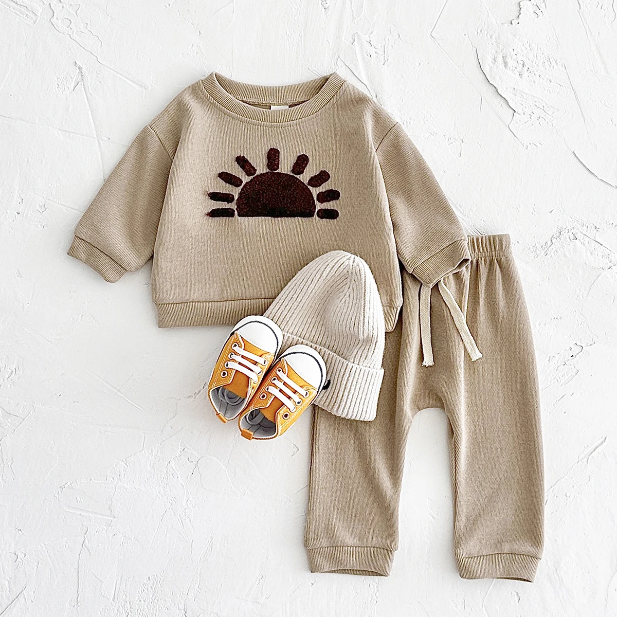 2024 herbst Baby Kleidung Säuglings Baumwolle Set Jungen Mädchen Kleinkind Kinder Kleidung Regenbogen Langarm Tops + Hosen Casual Sweatshirt Image