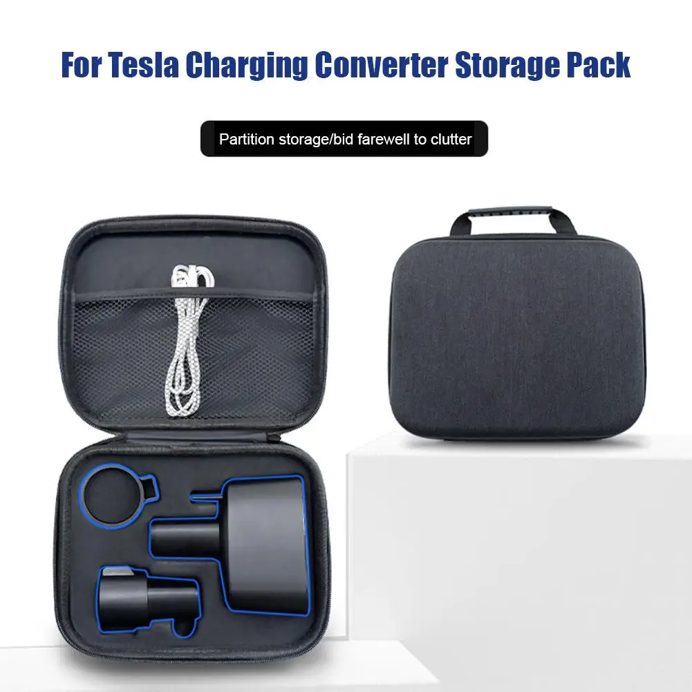Für Tesla CCS1 J1772 Ladegerät Adapter EVA Lagerung Tasche Praktische Reise Fall Für Elektrische Auto Lade Zubehör Feuer Hemmende Image