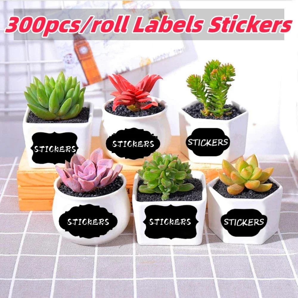 300 stücke/Rolle Etiketten Aufkleber entfernbare wasserdichte Tafel Aufkleber Küche Gewürz flaschen Etikett Produkt Geschenk box Verpackung Etikett Image