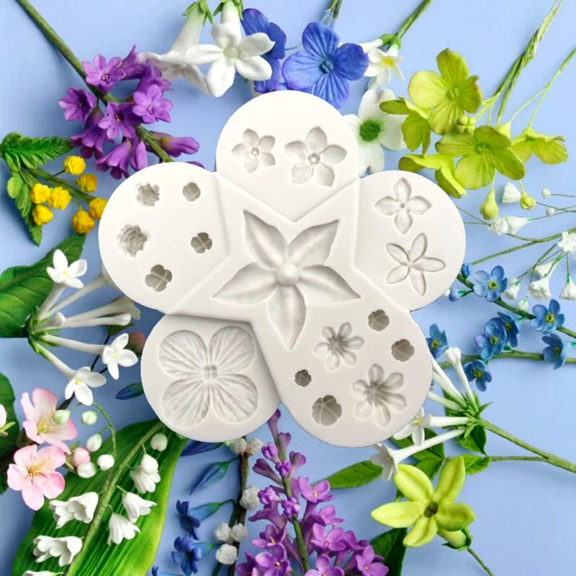 Blumen Blätter Silikon Fondant Kuchen Dekorieren Werkzeuge Sugarcraft Ton Form Cookie Cupcake Schokolade Backformen Image