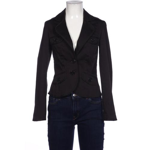 H&M Damen Blazer, Gr. 34, schwarz, Elasthan, Baumwolle