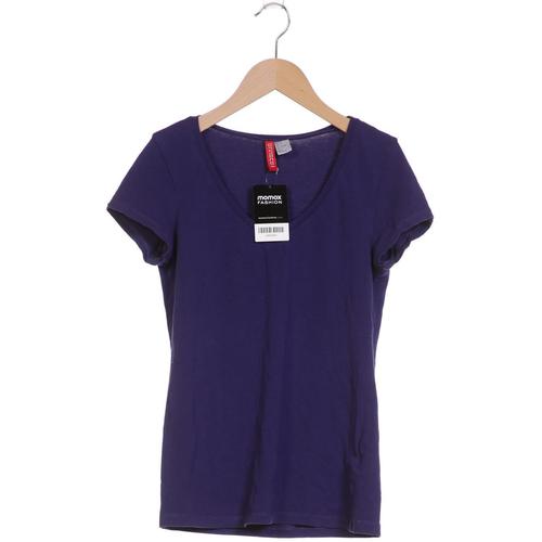 H&M Damen T-Shirt, Gr. 38, flieder, Elasthan, Baumwolle