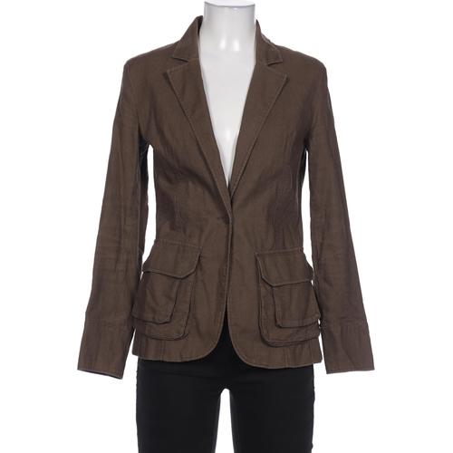 H&M Damen Blazer, Gr. 36, braun, Baumwolle, Leinen, Viskose