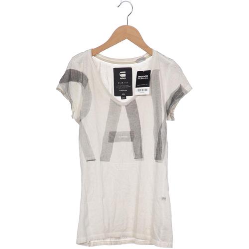 G Star RAW Damen T-Shirt, Gr. 34, cremeweiß, Baumwolle